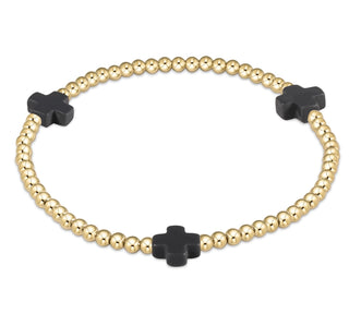 Enewton signature cross gold pattern 3mm bead bracelets
