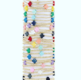 Enewton signature cross gold pattern 3mm bead bracelets