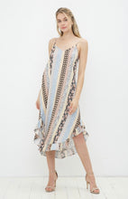 Load image into Gallery viewer, Multi Stripe Paisley Cami Dress
