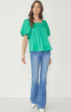 Load image into Gallery viewer, Bubble Sleeve Top- Green
