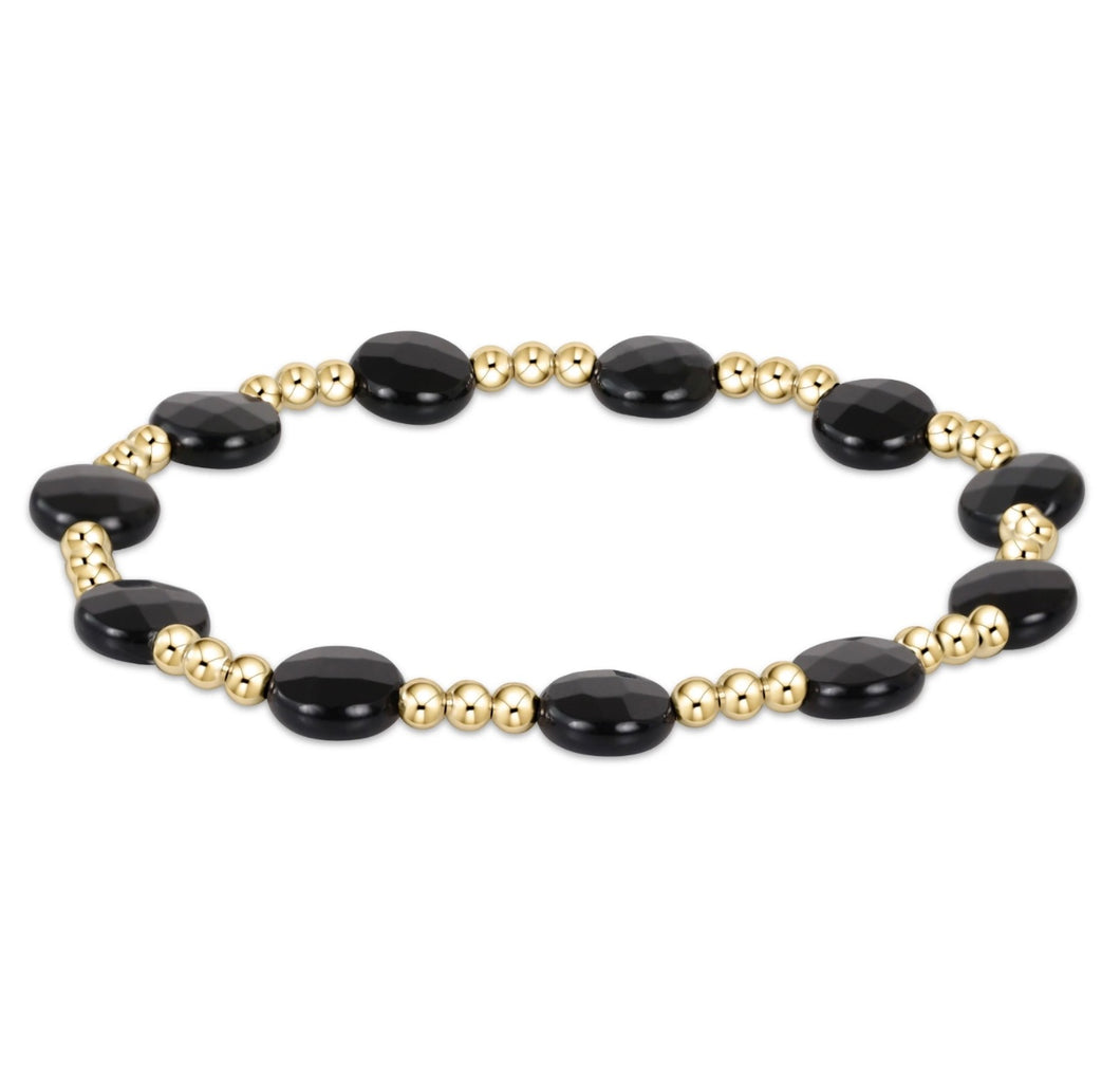 Enewton Admire Gold 3mm Bead Bracelet- Faceted Onyx