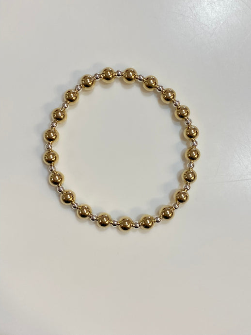 Enewton Classic Grateful Pattern 6mm Bead Bracelet- Mixed Metal