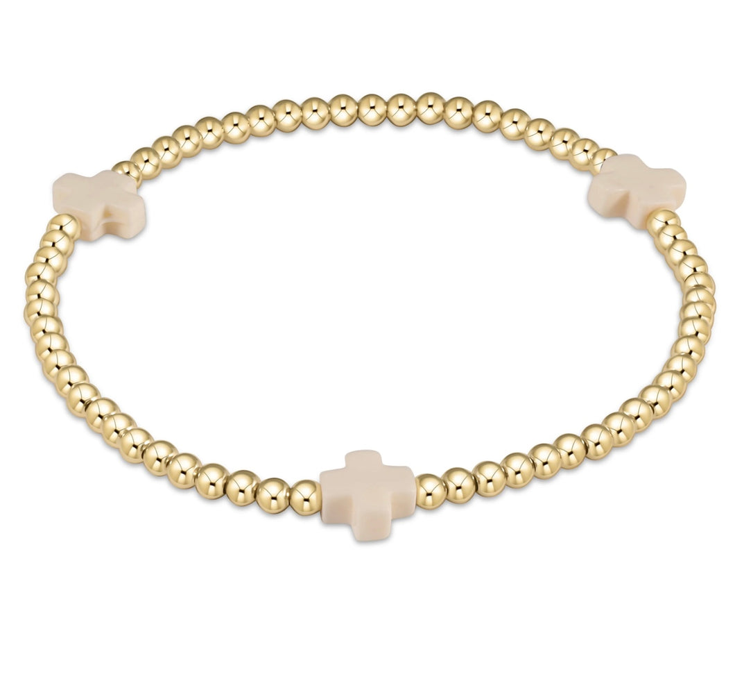 Enewton signature cross gold pattern 3mm bead bracelets