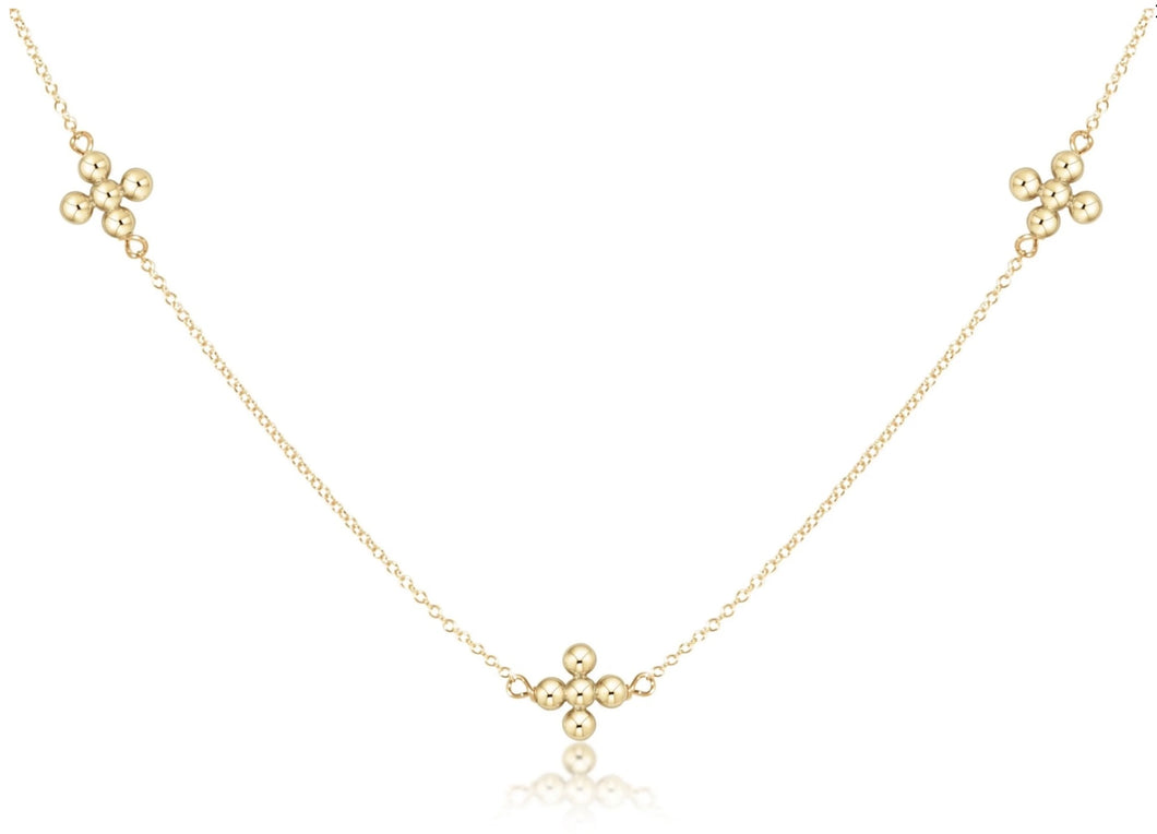 Enewton 15” Choker Simplicity Chain Gold- Classic Beaded Signature Cross
