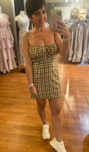 Load image into Gallery viewer, Plaid Open Back Dress- Brown &amp; Green